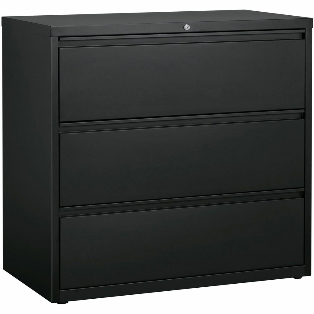 Lorell Fortress Series Lateral File - 42" x 18.8" x 40.1" - 3 x Drawer(s) for File - A4, Legal, Letter - Lateral - Anti-tip, Security Lock, Ball Bearing Slide, Reinforced Base, Leveling Glide, Interlocking, Hanging Rail, Magnetic Label Holder - Charc