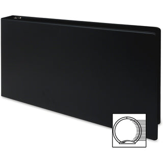 Business Source Tabloid-size Round Ring Reference Binder - 2" Binder Capacity - Tabloid - 11" x 17" Sheet Size - Round Ring Fastener(s) - Black - Recycled - Durable, Label Holder - 1 Each