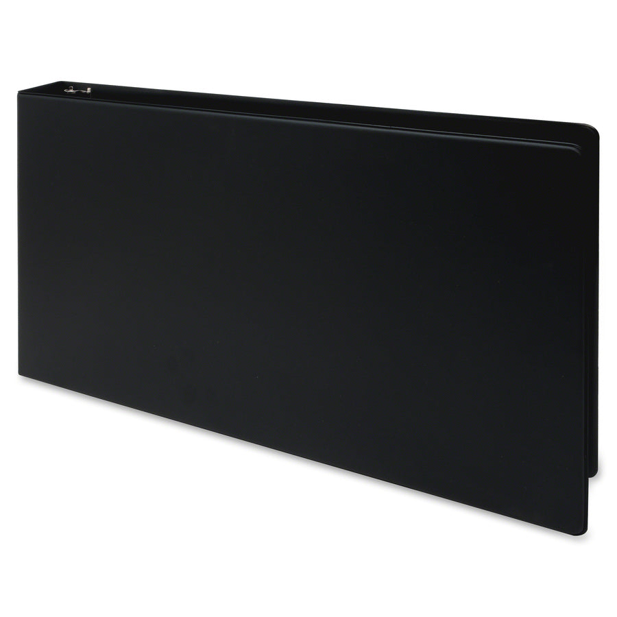 Business Source Tabloid-size Round Ring Reference Binder - 2" Binder Capacity - Tabloid - 11" x 17" Sheet Size - Round Ring Fastener(s) - Black - Recycled - Durable, Label Holder - 1 Each