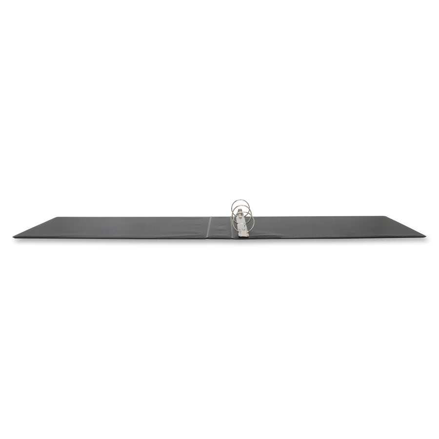Business Source Tabloid-size Round Ring Reference Binder - 2" Binder Capacity - Tabloid - 11" x 17" Sheet Size - Round Ring Fastener(s) - Black - Recycled - Durable, Label Holder - 1 Each
