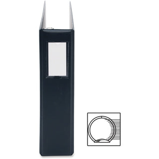Business Source Tabloid-size Round Ring Reference Binder - 2" Binder Capacity - Tabloid - 11" x 17" Sheet Size - Round Ring Fastener(s) - Black - Recycled - Durable, Label Holder - 1 Each