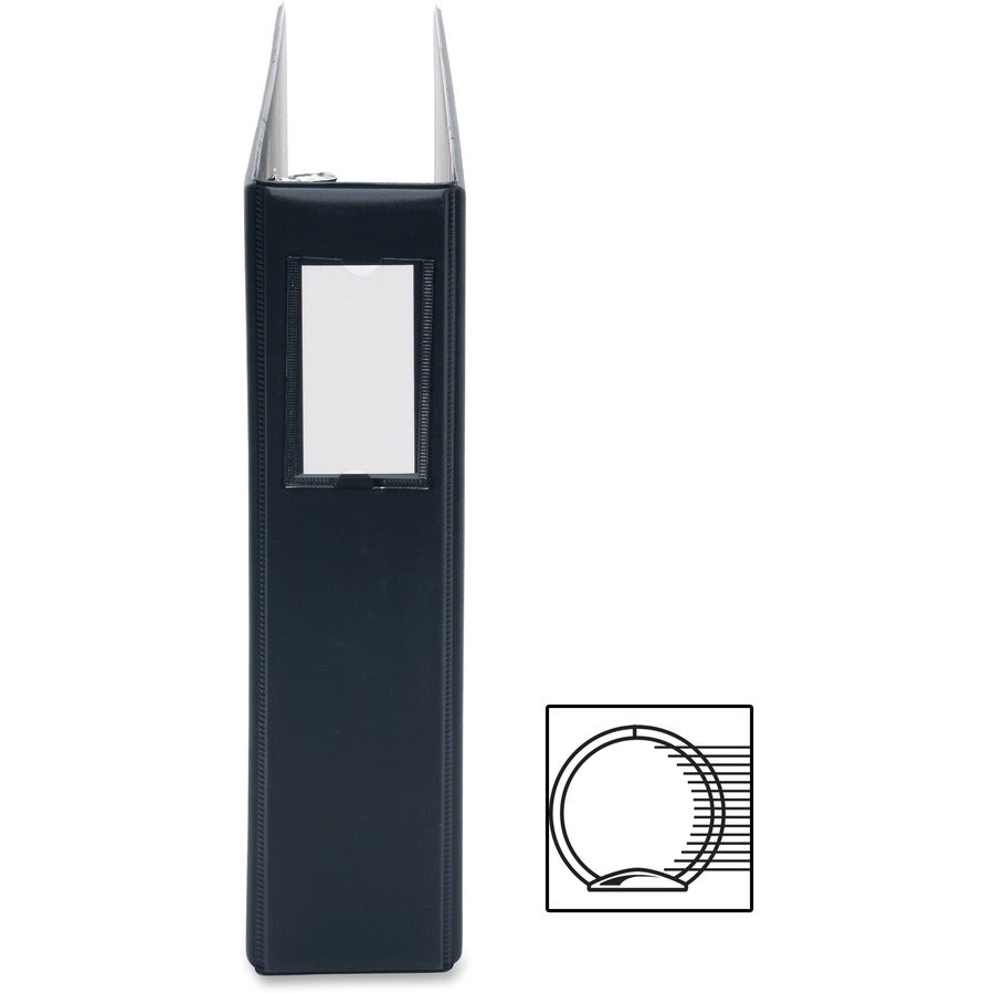 Business Source Tabloid-size Round Ring Reference Binder - 2" Binder Capacity - Tabloid - 11" x 17" Sheet Size - Round Ring Fastener(s) - Black - Recycled - Durable, Label Holder - 1 Each