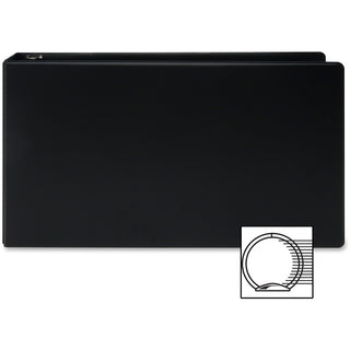 Business Source Tabloid-size Round Ring Reference Binder - 2" Binder Capacity - Tabloid - 11" x 17" Sheet Size - Round Ring Fastener(s) - Black - Recycled - Durable, Label Holder - 1 Each