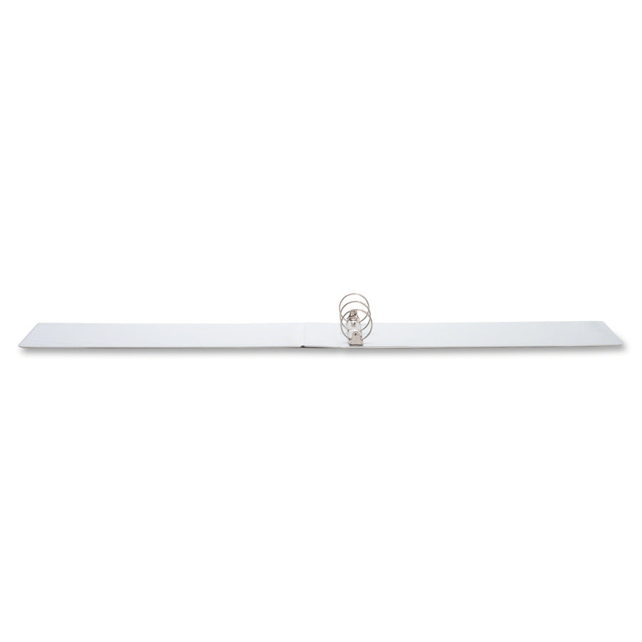 Business Source Tabloid-size Round Ring Reference Binder - 2" Binder Capacity - Tabloid - 11" x 17" Sheet Size - Round Ring Fastener(s) - White - Recycled - Durable, Clear Overlay - 1 Each