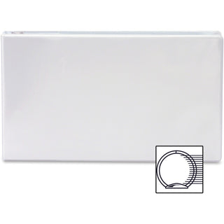 Business Source Tabloid-size Round Ring Reference Binder - 2" Binder Capacity - Tabloid - 11" x 17" Sheet Size - Round Ring Fastener(s) - White - Recycled - Durable, Clear Overlay - 1 Each