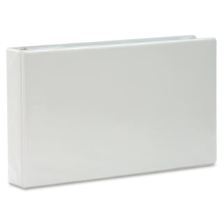 Business Source Tabloid-size Round Ring Reference Binder - 2" Binder Capacity - Tabloid - 11" x 17" Sheet Size - Round Ring Fastener(s) - White - Recycled - Durable, Clear Overlay - 1 Each