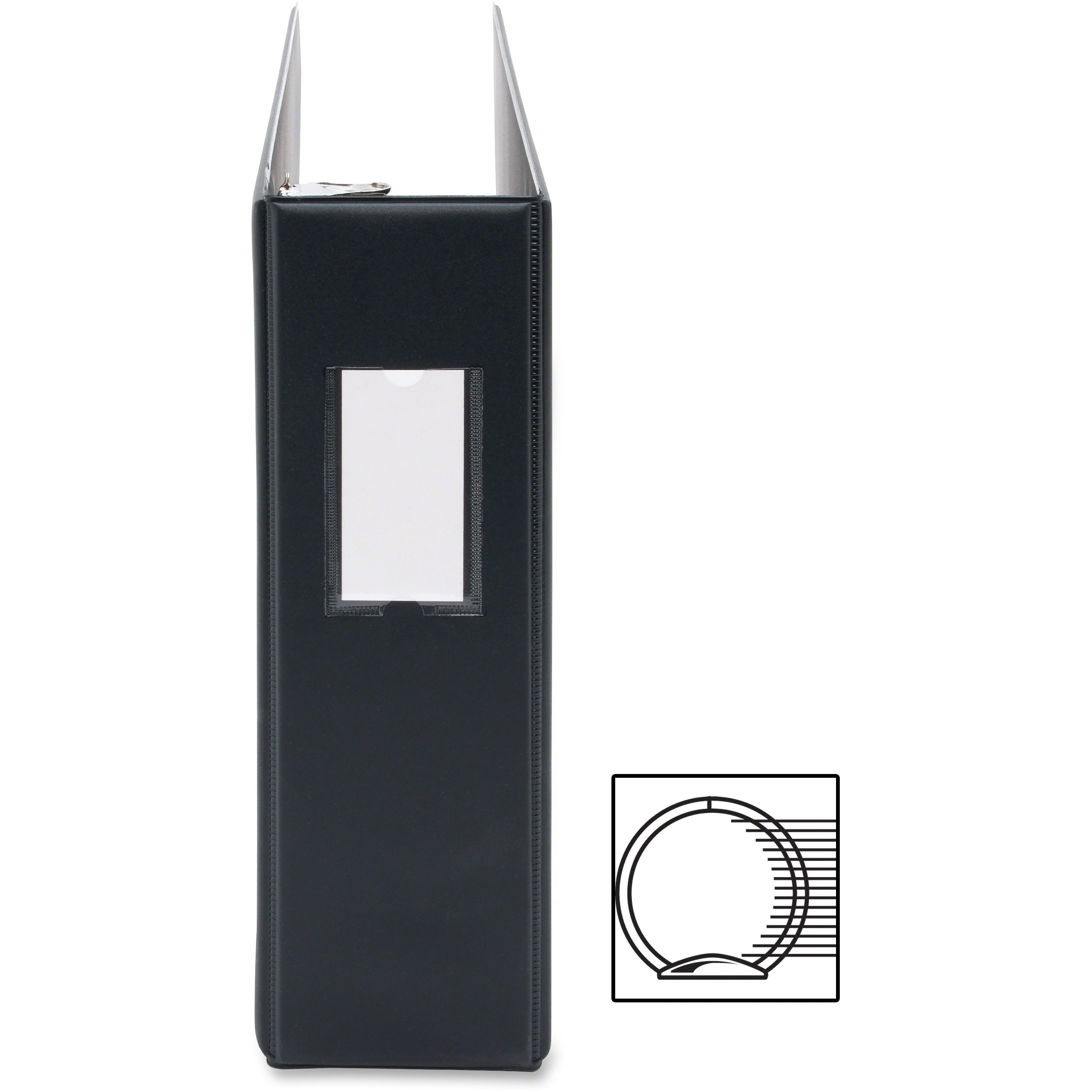 Business Source Tabloid-size Round Ring Reference Binder - 3" Binder Capacity - Tabloid - 11" x 17" Sheet Size - Round Ring Fastener(s) - Black - Durable, Label Holder - 1 Each - 