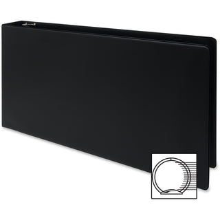 Business Source Tabloid-size Round Ring Reference Binder - 3" Binder Capacity - Tabloid - 11" x 17" Sheet Size - Round Ring Fastener(s) - Black - Durable, Label Holder - 1 Each - 