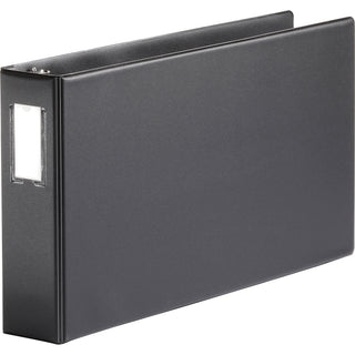 Business Source Tabloid-size Round Ring Reference Binder - 3" Binder Capacity - Tabloid - 11" x 17" Sheet Size - Round Ring Fastener(s) - Black - Durable, Label Holder - 1 Each - 