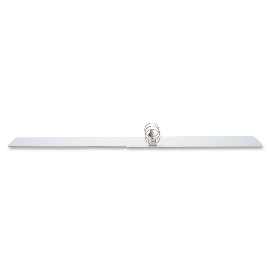 Business Source Tabloid-size Round Ring Reference Binder - 3" Binder Capacity - Tabloid - 11" x 17" Sheet Size - Round Ring Fastener(s) - White - Recycled - Durable, Clear Overlay - 1 Each