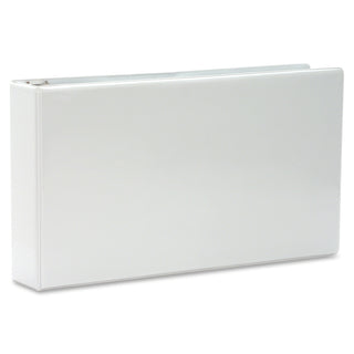 Business Source Tabloid-size Round Ring Reference Binder - 3" Binder Capacity - Tabloid - 11" x 17" Sheet Size - Round Ring Fastener(s) - White - Recycled - Durable, Clear Overlay - 1 Each