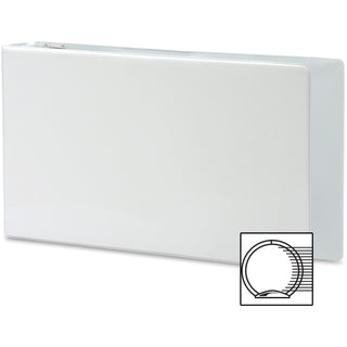 Business Source Tabloid-size Round Ring Reference Binder - 3" Binder Capacity - Tabloid - 11" x 17" Sheet Size - Round Ring Fastener(s) - White - Recycled - Durable, Clear Overlay - 1 Each