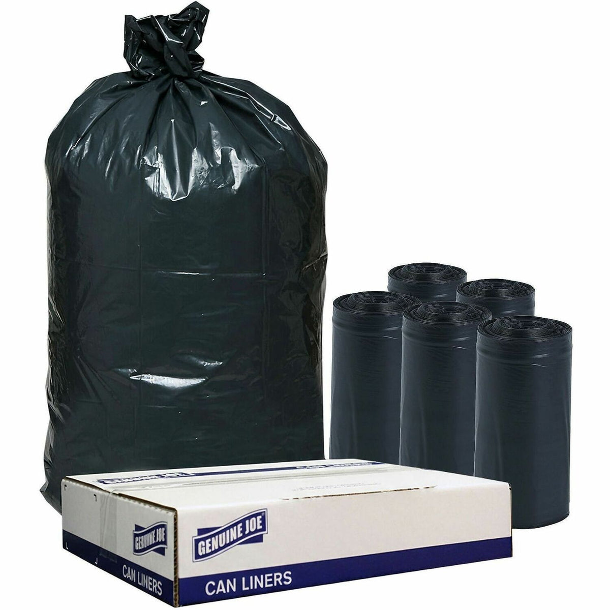 Genuine Joe Slim Jim 23-gallon Can Liners - Medium Size - 23 gal Capacity - 28.50" Width x 43" Length - Low Density - Black - 1/Carton - 150 Per Box - Office Waste, Food - Recycled