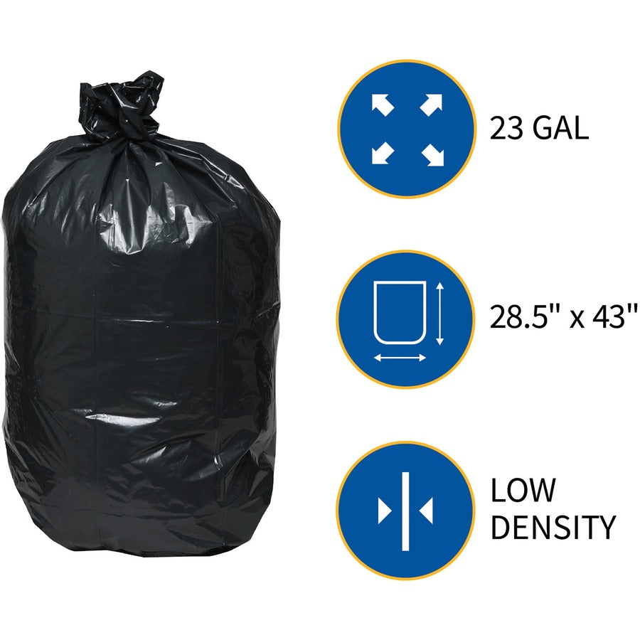 genuine-joe-slim-jim-23-gallon-can-liners-medium-size-23-gal-capacity-2850-width-x-43-length-low-density-black-1-carton-150-per-box-office-waste-food-recycled_gjo70057 - 5