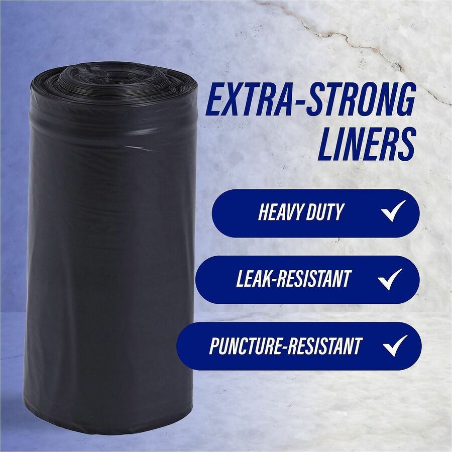 Genuine Joe Slim Jim 23-gallon Can Liners - Medium Size - 23 gal Capacity - 28.50" Width x 43" Length - Low Density - Black - 1/Carton - 150 Per Box - Office Waste, Food - Recycled