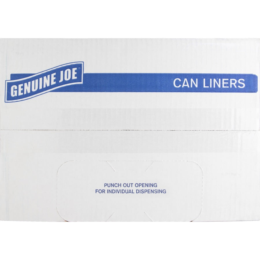 Genuine Joe Slim Jim 23-gallon Can Liners - Medium Size - 23 gal Capacity - 28.50" Width x 43" Length - Low Density - Black - 1/Carton - 150 Per Box - Office Waste, Food - Recycled