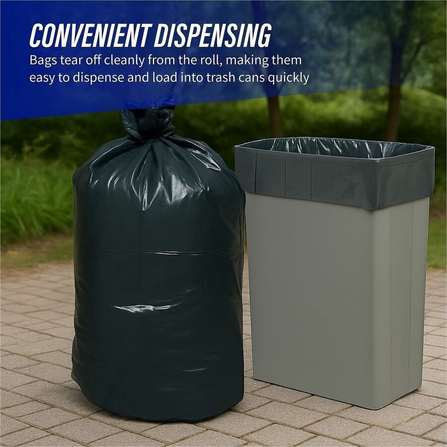 Genuine Joe Slim Jim 23-gallon Can Liners - Medium Size - 23 gal Capacity - 28.50" Width x 43" Length - Low Density - Black - 1/Carton - 150 Per Box - Office Waste, Food - Recycled