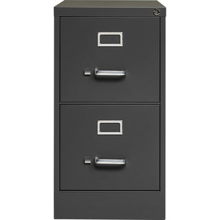 Lorell Fortress Series 26-1/2" Commercial-Grade Vertical File Cabinet - 15" x 26.5" x 28.4" - 2 x Drawer(s) for File - Letter - Vertical - Drawer Extension, Security Lock, Label Holder, Pull Handle - Charcoal - Steel - Recycled