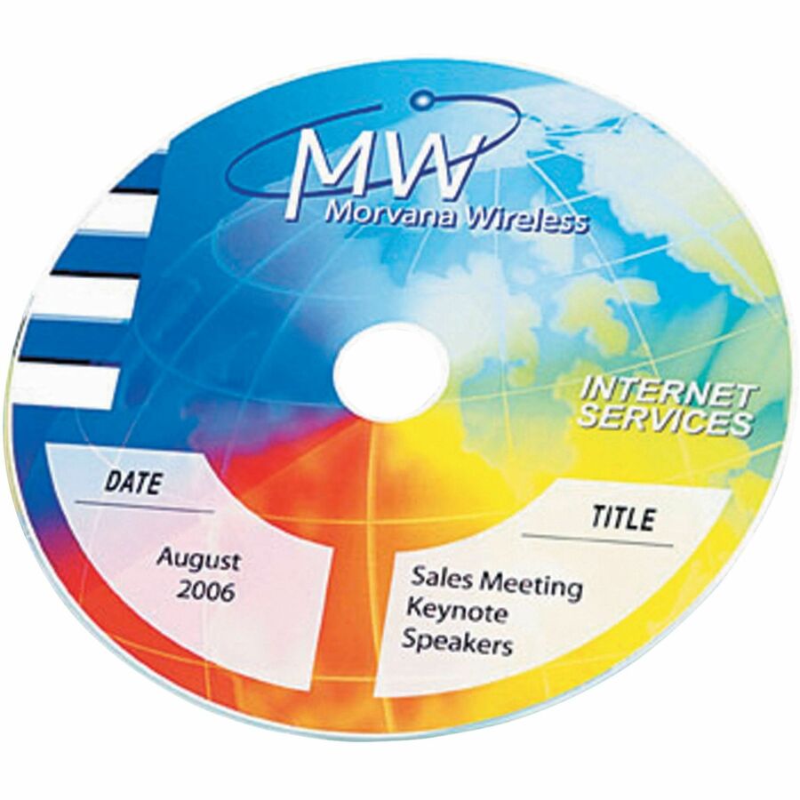 Inkjet Full-Face CD Labels, Glossy White, 20/Pack