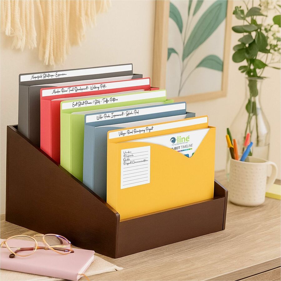 Write-On Poly File Jackets, Straight Tab, Letter Size, Assorted Colors, 10/Pack