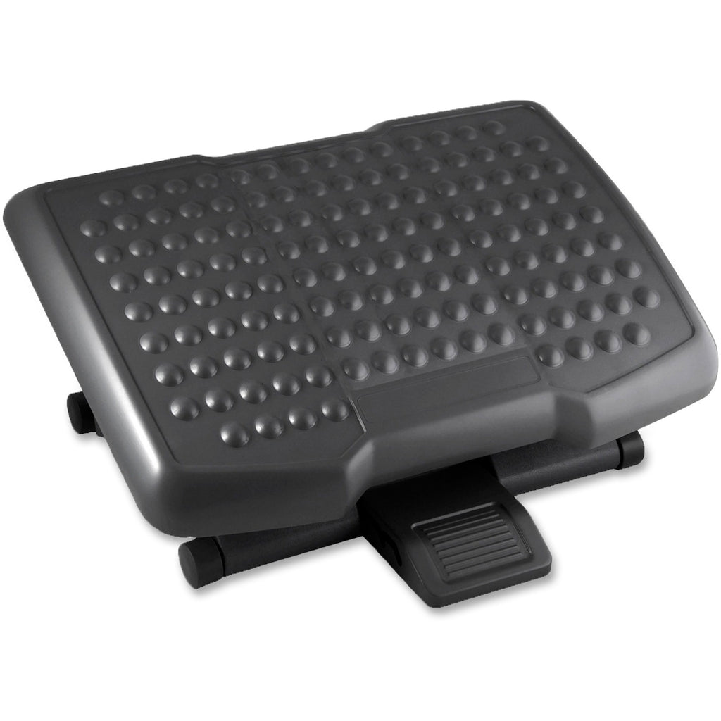 Lorell Adjustable-Height Footrest - 4" - 6.50" Adjustable Height - Black