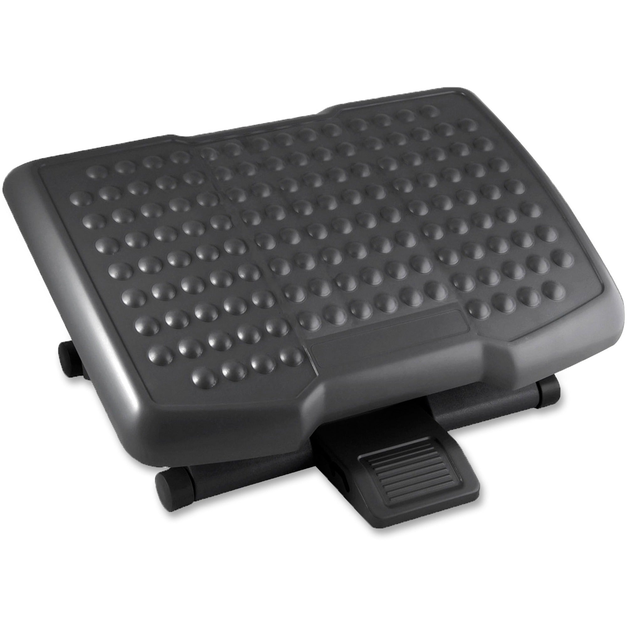 Lorell Adjustable-Height Footrest - 4" - 6.50" Adjustable Height - Black
