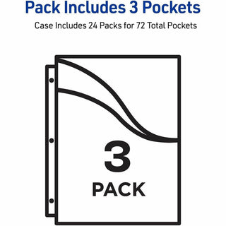 Corner Lock Three-Pocket Binder Pocket, 9.25 x 11.25, Assorted Color, 3/Pack