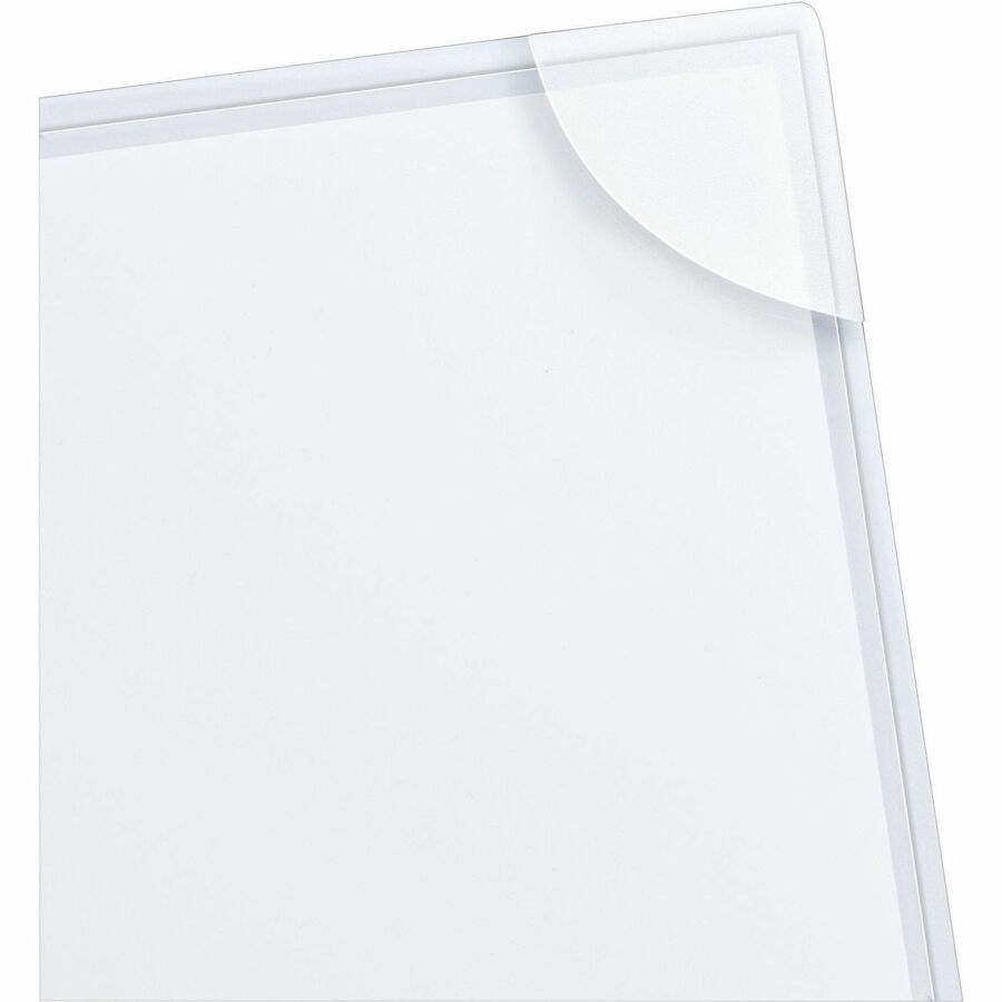 Three-Hole Punched Corner Lock Plastic Sleeves, 9.5 x 11.75, Clear, 4/Pack