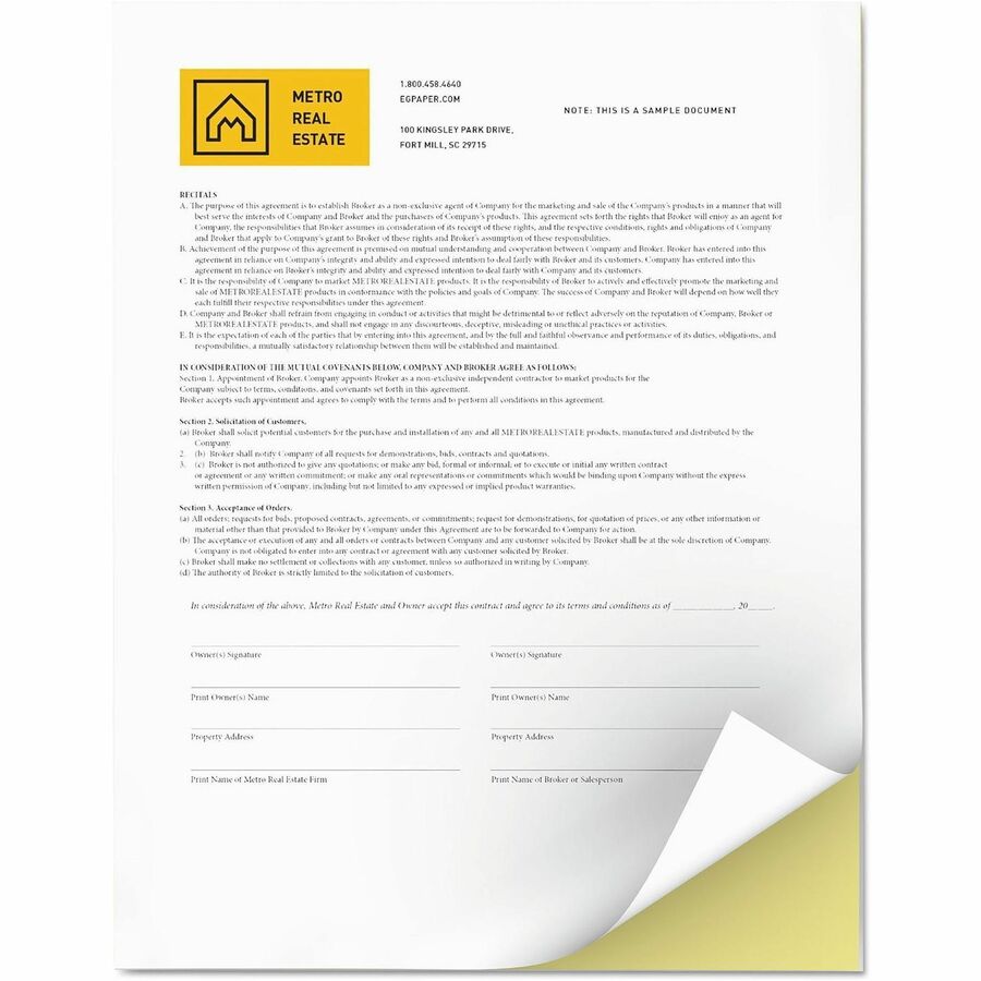 Vitality Multipurpose Carbonless 2-Part Paper, 8.5 x 11, Canary/White, 5,000/Carton