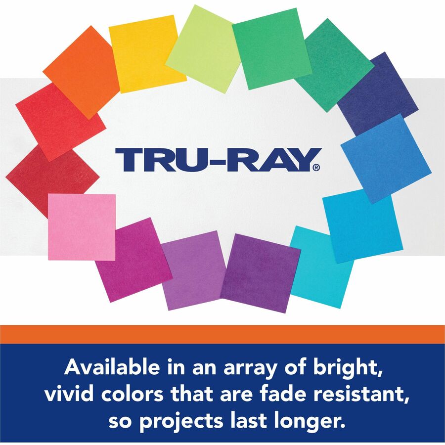 Tru-Ray Construction Paper - Project, Bulletin Board - 12"Width x 9"Length - 1 / Pack - Warm Assorted - Paper