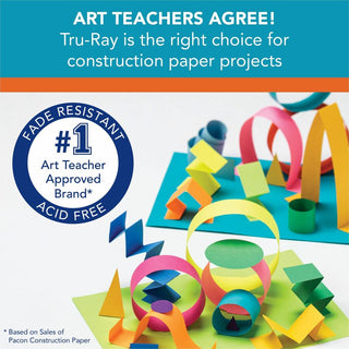 Tru-Ray Construction Paper - Project, Bulletin Board - 12"Width x 9"Length - 1 / Pack - Warm Assorted - Paper