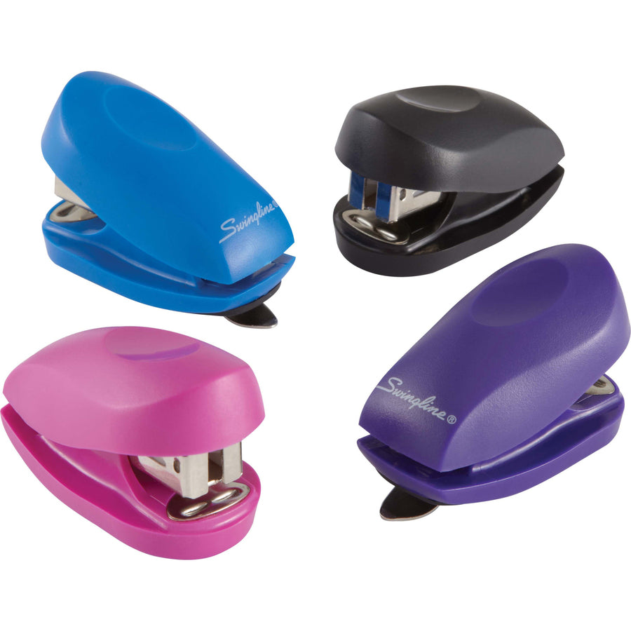 Swingline Tot Mini Stapler - 12 of 20lb Paper Sheets Capacity - 50 Staple Capacity - Mini - 1/4" Staple Size - 1 Each - Purple