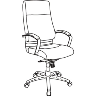 Lorell Executive High-back Chair with Fixed Arms - Leather Seat - Black Leather Back - 5-star Base - 1 Each - 