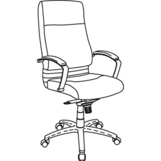 Lorell Executive High-back Chair with Fixed Arms - Leather Seat - Black Leather Back - 5-star Base - 1 Each - 