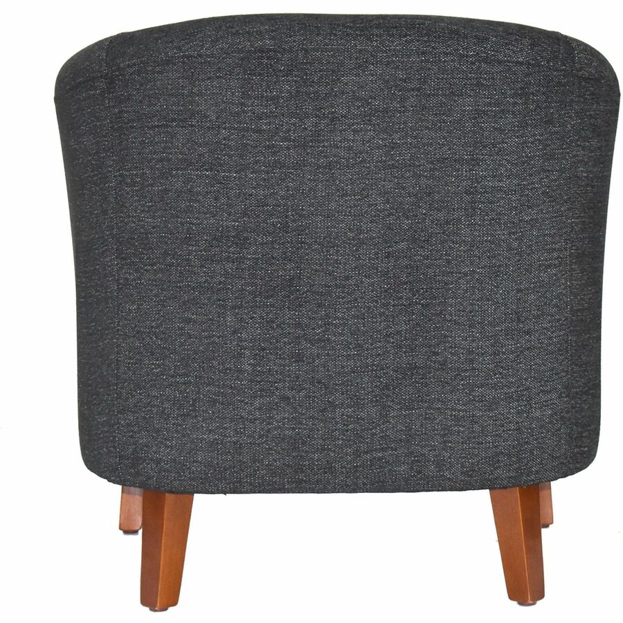 Lorell Barrel Armchair - Black Fabric Seat - Black Fabric Back - Four-legged Base - 1 Each