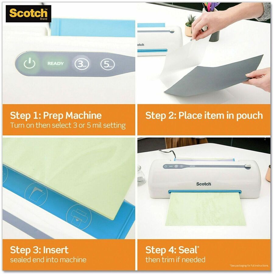 Laminating Pouches, 5 mil, 3.75" x 2.38", Gloss Clear, 100/Pack