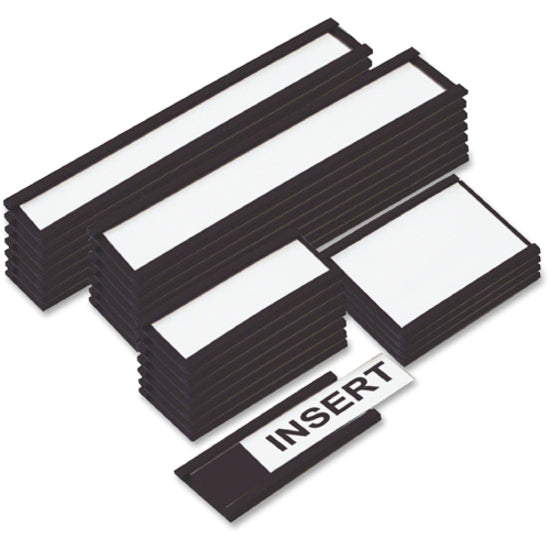 MasterVision Black Magnetic Data Cards - Support 2" x 6" Media - 10 / Bag - Black - 