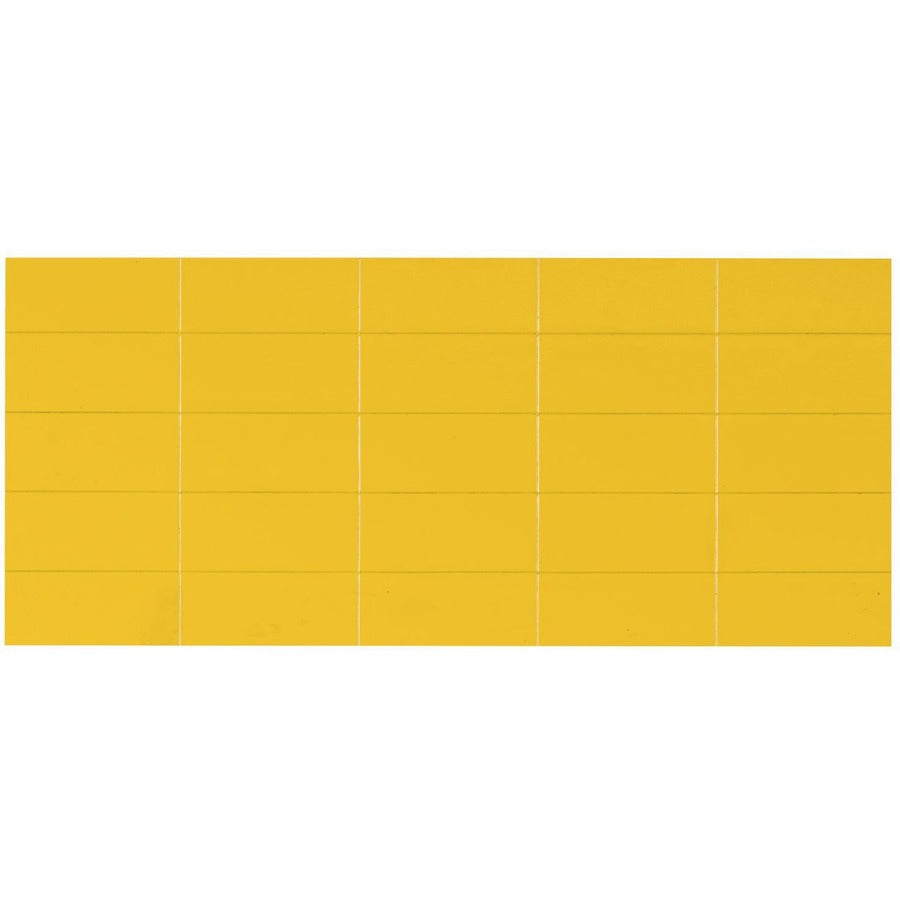 MasterVision 2" Magnetic Dry Erase Strips - 2" Length x 0.88" Width - For Board, Steel - 25 / Bag - Yellow - 