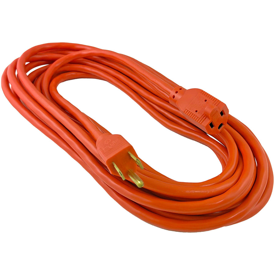 Compucessory Heavy-duty Indoor/Outdoor Extension Cord - 16 Gauge - 125 V AC13 A - Orange - 25 ft Cord Length - 1 - 