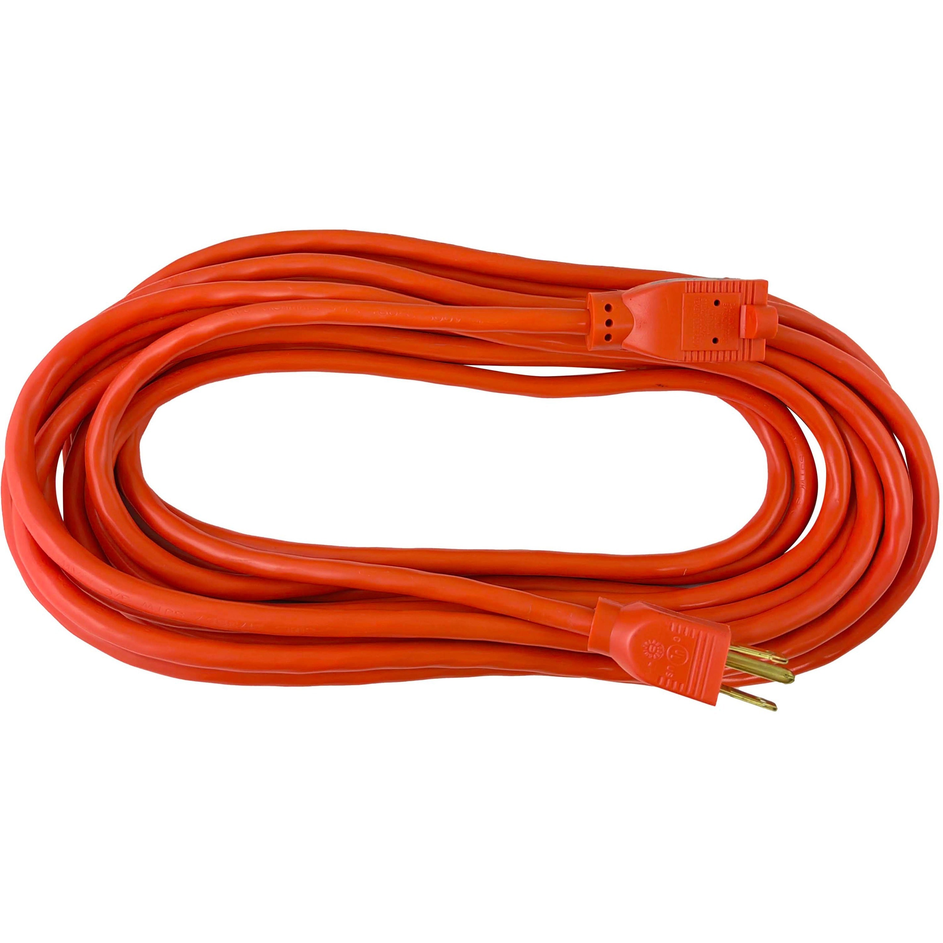 Compucessory Heavy-duty Indoor/Outdoor Extension Cord - 16 Gauge - 125 V AC13 A - Orange - 25 ft Cord Length - 1 - 