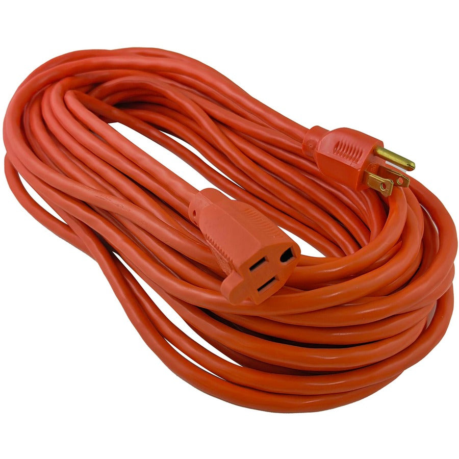 Compucessory Heavy-duty Indoor/Outdoor Extension Cord - 16 Gauge - 125 V AC13 A - Orange - 50 ft Cord Length - 1 - 