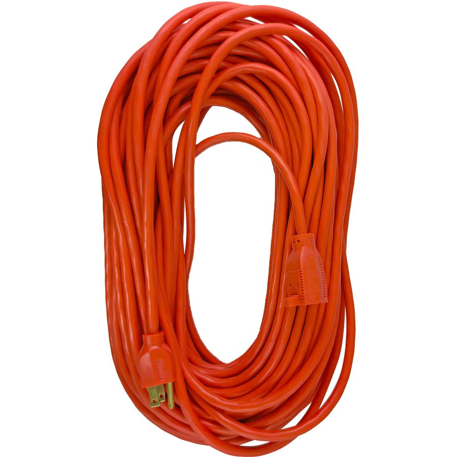 Compucessory Heavy-duty Indoor/Outdoor Extension Cord - 16 Gauge - 125 V AC13 A - Orange - 100 ft Cord Length - 1 - 