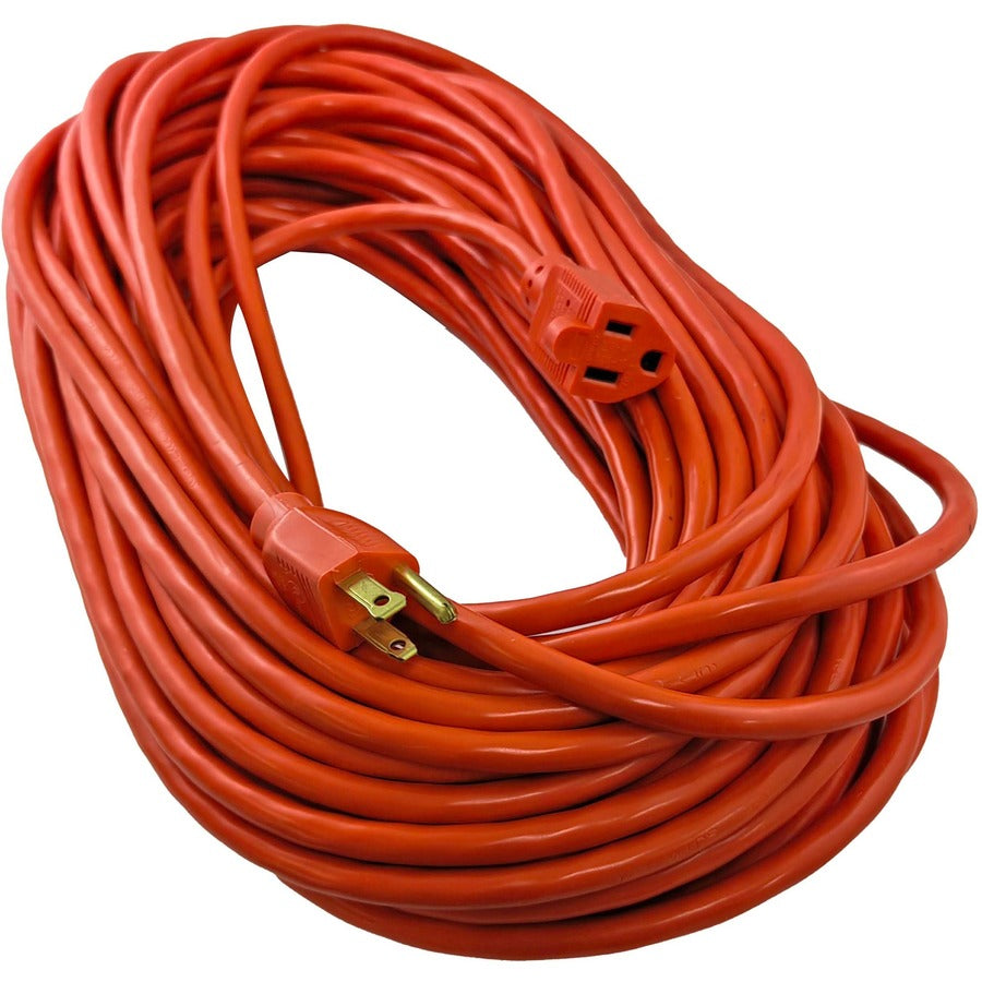 Compucessory Heavy-duty Indoor/Outdoor Extension Cord - 16 Gauge - 125 V AC13 A - Orange - 100 ft Cord Length - 1 - 