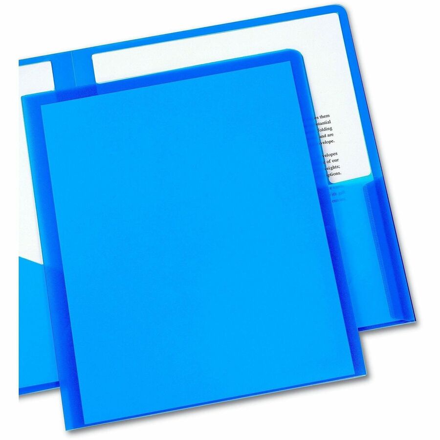Avery Translucent Two-Pocket Folder 47811, Blue, Sold as 1 Each