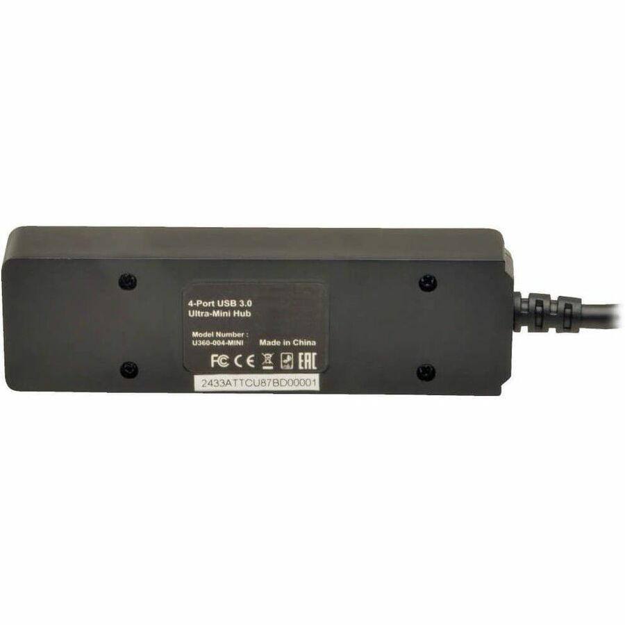 USB 3.0 SuperSpeed Hub, 4 Ports, Black