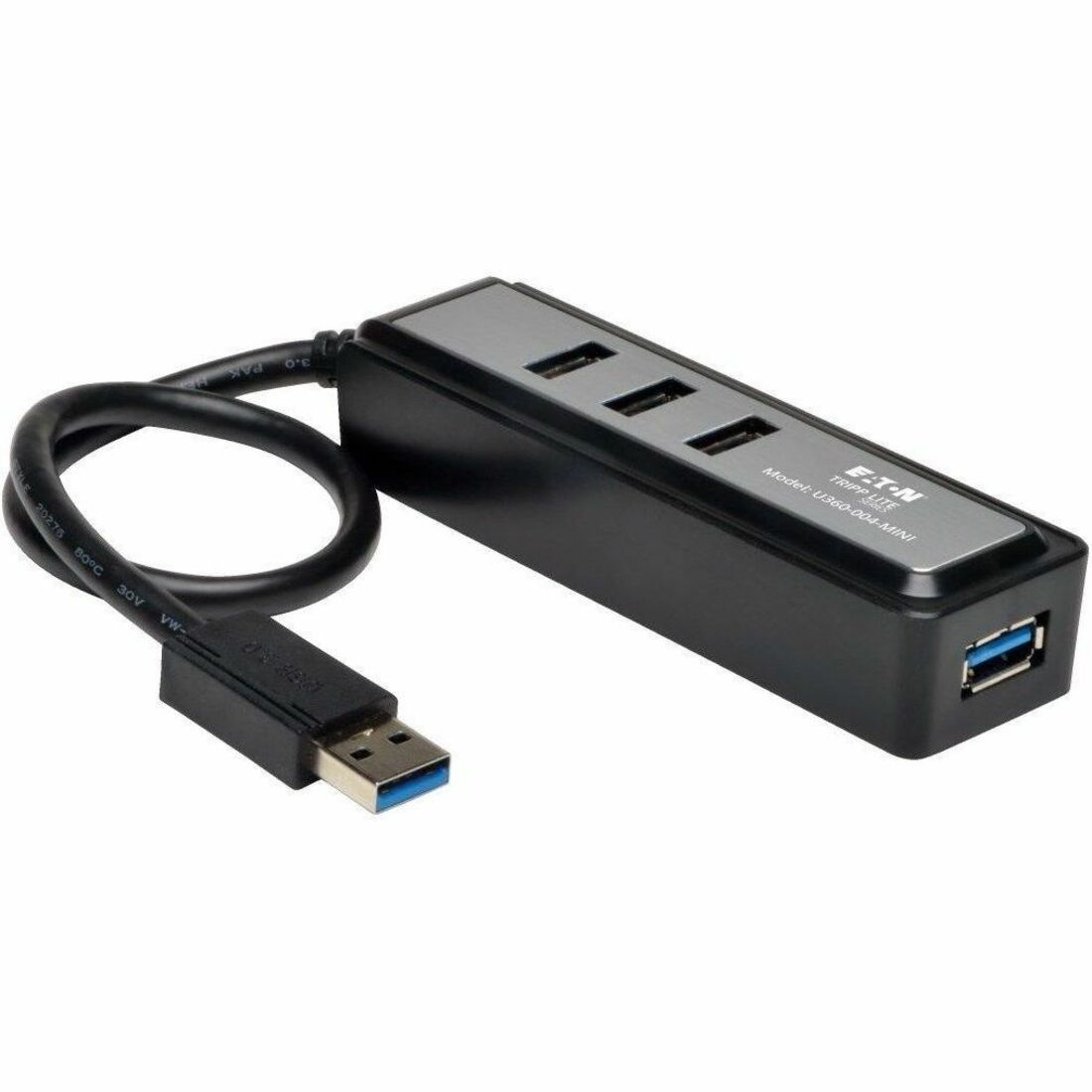 USB 3.0 SuperSpeed Hub, 4 Ports, Black