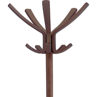 Cafe Wood Coat Stand, Ten Peg/Five Hook, 21.67w x 21.67d x 69.33h, Espresso Brown