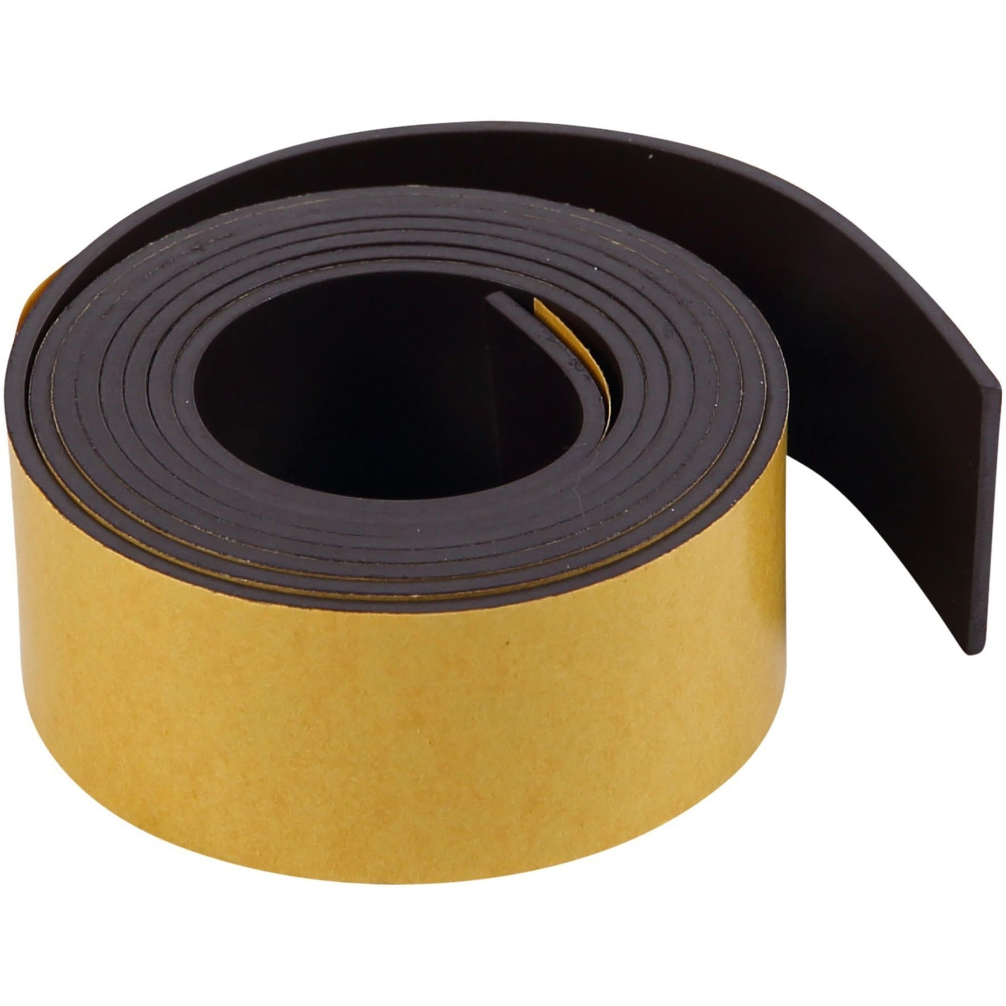 MasterVision 1"x4' Adhesive Magnetic Tape - 4 ft Length x 1" Width - For Picture, Business Card, Document, Labeling - 1 Each - Black