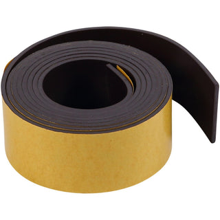 MasterVision 1"x4' Adhesive Magnetic Tape - 4 ft Length x 1" Width - For Picture, Business Card, Document, Labeling - 1 Each - Black