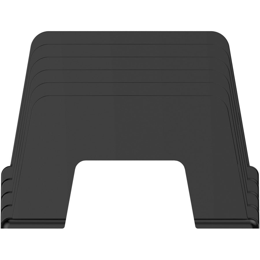Deflecto Sustainable Office Small Incline Sorter - 5 Compartment(s) - 6" Height x 8" Width x 5.5" DepthDesktop - Sturdy - 30% Recycled - Black - Plastic - 1 Each
